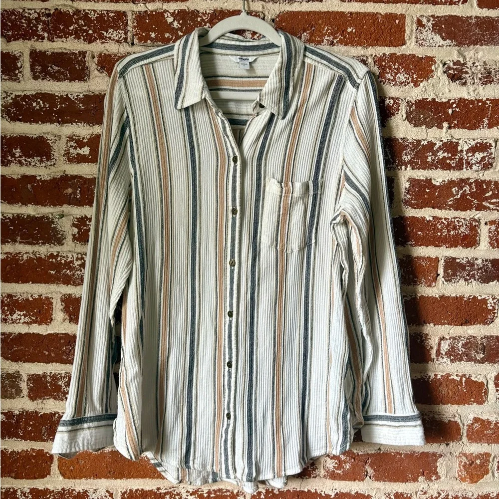 Sonoma Striped button down neutral blouse - Picture 6 of 8